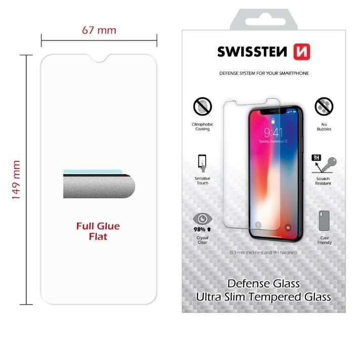 Swissten Ultra Slim Tempered Glass Premium 9H Screen Protector Huawei Y6s цена и информация | Ekraani kaitseklaasid ja kaitsekiled | hansapost.ee
