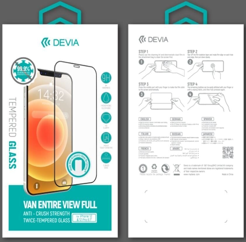 Kaitseklaas Devia telefonile Apple iPhone 12 mini hind ja info | Ekraani kaitseklaasid ja kaitsekiled | hansapost.ee