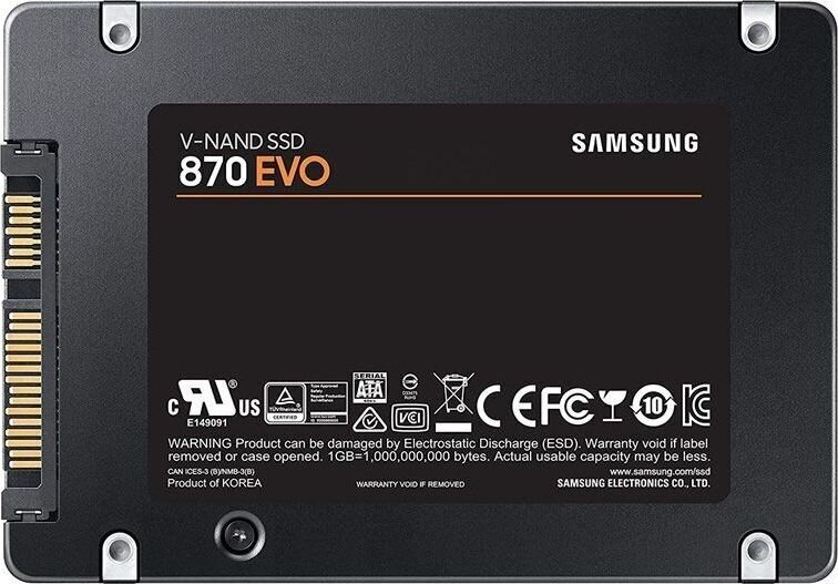 SSD|SAMSUNG|870 EVO|500GB|SATA|SATA 3.0|MLC|Write speed 530 MBytes/sec|Read speed 560 MBytes/sec|2,5"|MTBF 1500000 hours|MZ-77E500B/EU цена и информация | Sisemised kõvakettad | hansapost.ee