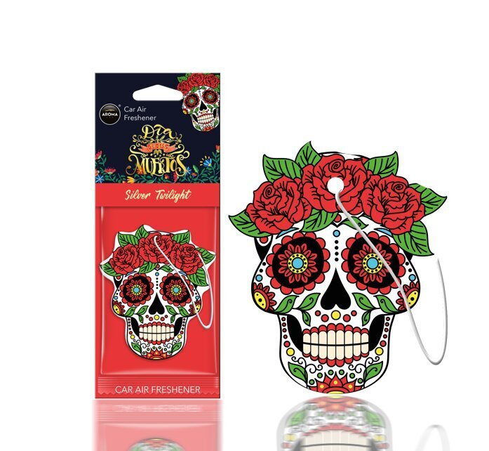 Stiilne õhuvärskendaja Kolju Aroma Dia De Los Muertos Silver Tatoo цена и информация | Auto õhuvärskendajad | hansapost.ee