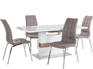 Notio Living Pavlos 200/Lila, комплект мебели для столовой, белый/коричневый цена и информация | Комплекты мебели для столовой | hansapost.ee