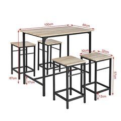 Söögitoa komplekt SoBuy OGT11-N, hall/must hind ja info | SoBuy Mööbel ja sisustuskaubad | hansapost.ee