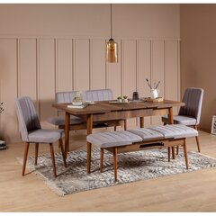 Комплект для столовой Kalune Design 869(I), коричневый/светло-серый цена и информация | Комплекты мебели для столовой | hansapost.ee