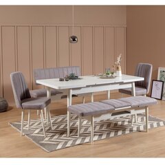 Комплект для столовой Kalune Design 869(I), белый/светло-серый цена и информация | Комплекты мебели для столовой | hansapost.ee
