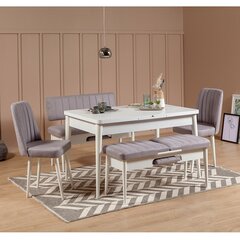 Комплект для столовой Kalune Design 869(I), белый/светло-серый цена и информация | Комплекты мебели для столовой | hansapost.ee