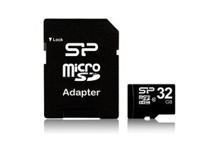 Карта памяти Silicon Power 32GB microSDHC, 10 класс с SD адаптером цена и информация | Карты памяти для телефонов | hansapost.ee