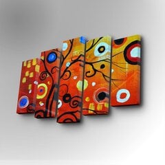Репродукция из пяти частей Цветное дерево цена и информация | Настенные деревянные декорации | hansapost.ee