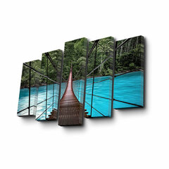 Репродукция из пяти частей Подвесной мост цена и информация | Настенные деревянные декорации | hansapost.ee