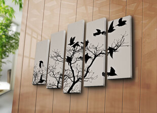 Репродукция из пяти частей Птицы цена и информация | Настенные деревянные декорации | hansapost.ee