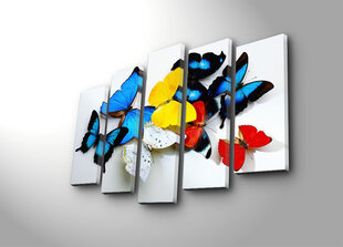 Репродукция из пяти частей Бабочки цена и информация | Репродукции, картины | hansapost.ee