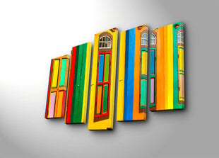 Репродукция из пяти частей Цветные двери цена и информация | Настенные деревянные декорации | hansapost.ee