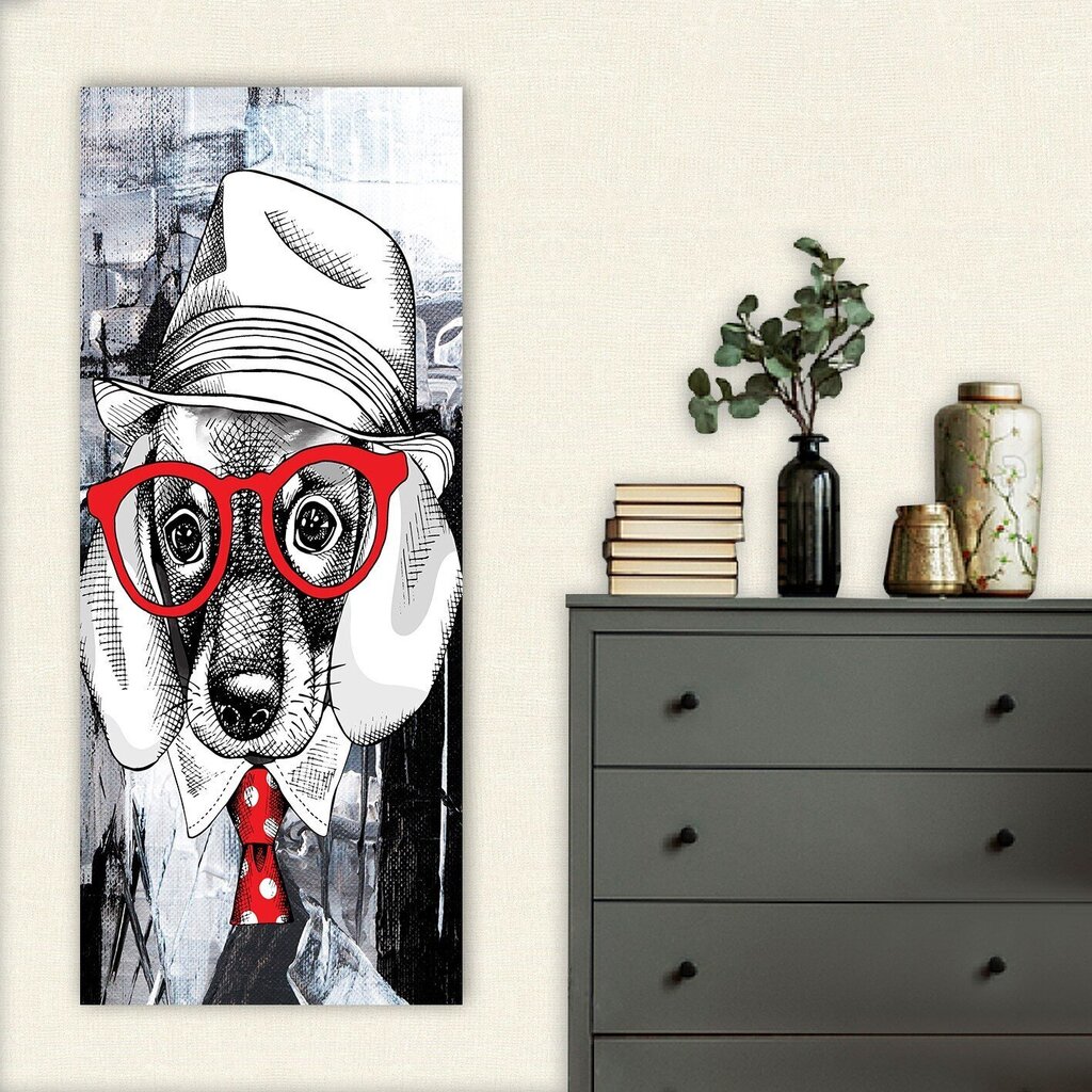 Pilt Punaste prillidega koer цена и информация | Seinapildid | hansapost.ee