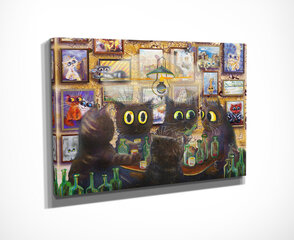 Репродукция Кошки у стола цена и информация | Настенные деревянные декорации | hansapost.ee