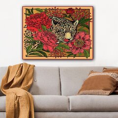 Репродукция на холсте Леопард среди цветов цена и информация | Настенные деревянные декорации | hansapost.ee