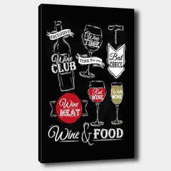 Pilt lõuendil Wine & Food hind ja info | Seinapildid | hansapost.ee