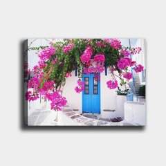 Репродукция Синяя дверь окружённая цветами цена и информация | Настенные деревянные декорации | hansapost.ee