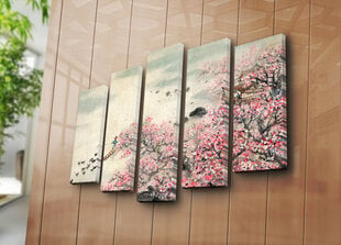 Репродукция из пяти частей Япония цена и информация | Настенные деревянные декорации | hansapost.ee