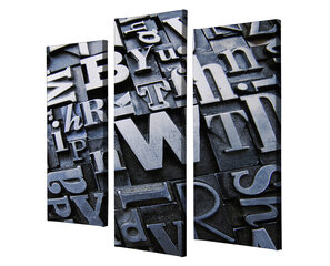 Репродукция из трех частей Буквы (black and white) цена и информация | Репродукции, картины | hansapost.ee