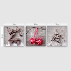 Репродукция из трех частей Рождественские сувениры цена и информация | Настенные деревянные декорации | hansapost.ee