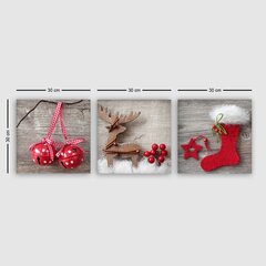 Репродукция из трех частей Рождественские декорации цена и информация | Настенные деревянные декорации | hansapost.ee