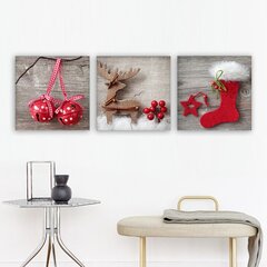 Репродукция из трех частей Рождественские декорации цена и информация | Настенные деревянные декорации | hansapost.ee