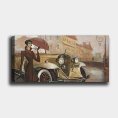 Репродукция Девушка, зонтик и автомобиль цена и информация | Настенные деревянные декорации | hansapost.ee