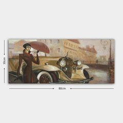 Репродукция Девушка, зонтик и автомобиль цена и информация | Настенные деревянные декорации | hansapost.ee