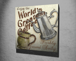 Репродукция World's Greatest Coffee цена и информация | Настенные деревянные декорации | hansapost.ee