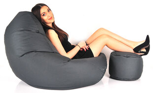 Кресло-мешок с пуфом Mega Comfort, гобелен, темно-серое цена и информация | Кресла-мешки и пуфы | hansapost.ee