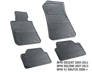 Kummimatid BMW E81/E87/E82/E88 series 1 2004-&gt; /4pc, 0662 цена и информация | Модельные резиновые коврики | hansapost.ee