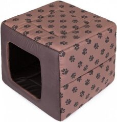 Лежак-будка Hobbydog Butterfly 2in1, R2, 45x45x17,5 см, коричневый цена и информация | Лежаки, домики | hansapost.ee