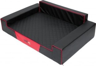 Лежак Hobbydog Glamour, L, 84x54 см, черный/красный цена и информация | Лежаки, домики | hansapost.ee