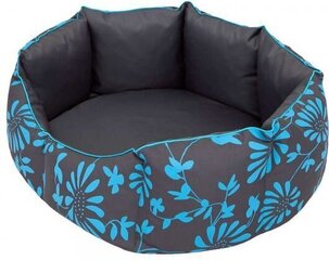Hobbydog лежак New York, M, Grey/Blue Flowers, 50x40 см цена и информация | Лежаки, домики | hansapost.ee