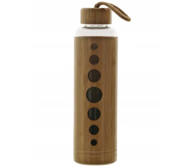 Klaaspudel bambuskattega, 550 ml цена и информация | Joogipudelid | hansapost.ee