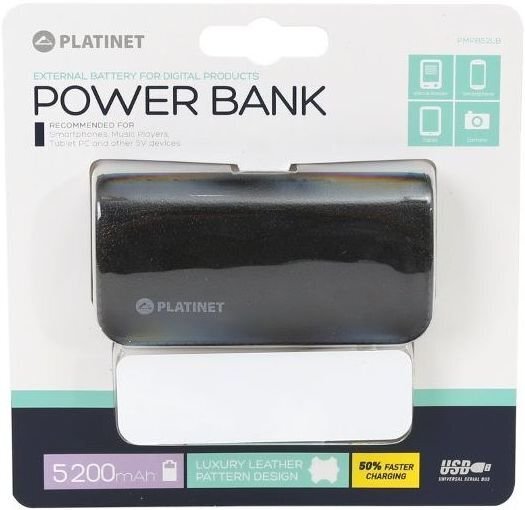 Akupank Platinet 5200mAh, must hind ja info | Akupangad | hansapost.ee