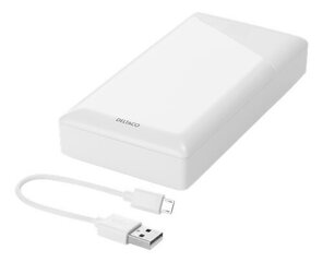 Akupank Deltaco 20000mAh, 2xUSB-A, LED, valge hind ja info | Akupangad | hansapost.ee