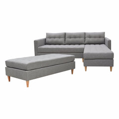Универсальный мягкий угловой диван Kopenhaga с пуфом, серый цена и информация | Угловые диваны | hansapost.ee