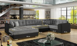 Мягкий угловой диван Damario, серый/черный цена и информация | NORE Мебель и домашний интерьер | hansapost.ee