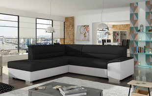 Мягкий угловой диван NORE Verso, черный/белый цена и информация | Угловые диваны | hansapost.ee
