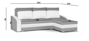 Универсальный угловой диван Bellezza King, черный/серый цена и информация | Угловые диваны | hansapost.ee
