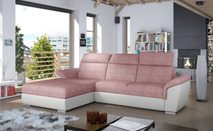 Мягкий угловой диван Trevisco, светло-розовый/белый цена и информация | Угловые диваны | hansapost.ee
