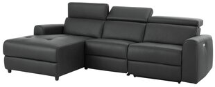 Pehme nurgadiivan elektrilise lõõgastusfunktsiooniga Notio Living Capena, kunstnahk, tumehall price and information | Corner sofas and corner sofa beds | hansapost.ee