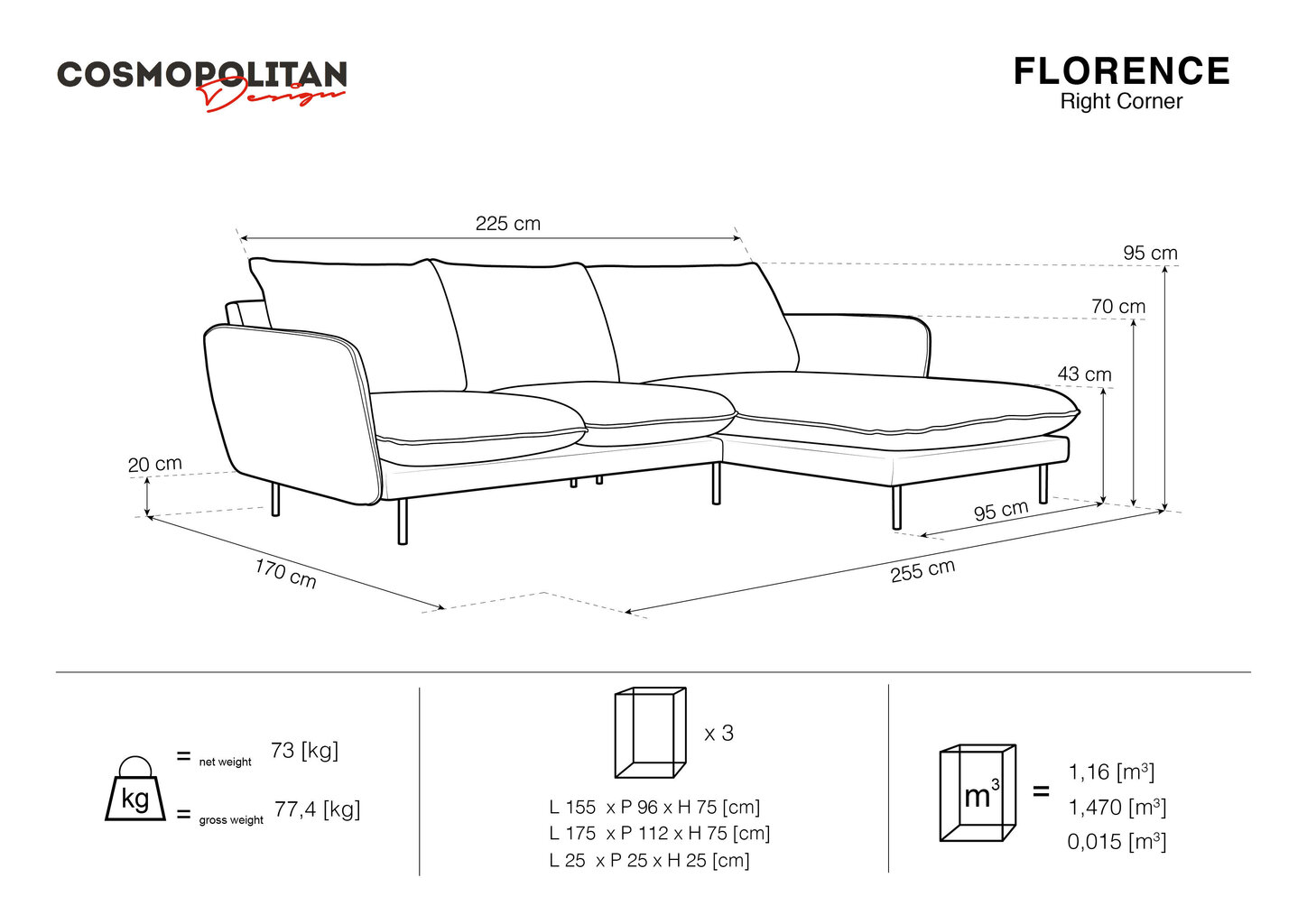 Pehme nurgadiivan Cosmopolitan Design Florence, kollane цена и информация | Nurgadiivanid ja nurgadiivanvoodid | hansapost.ee