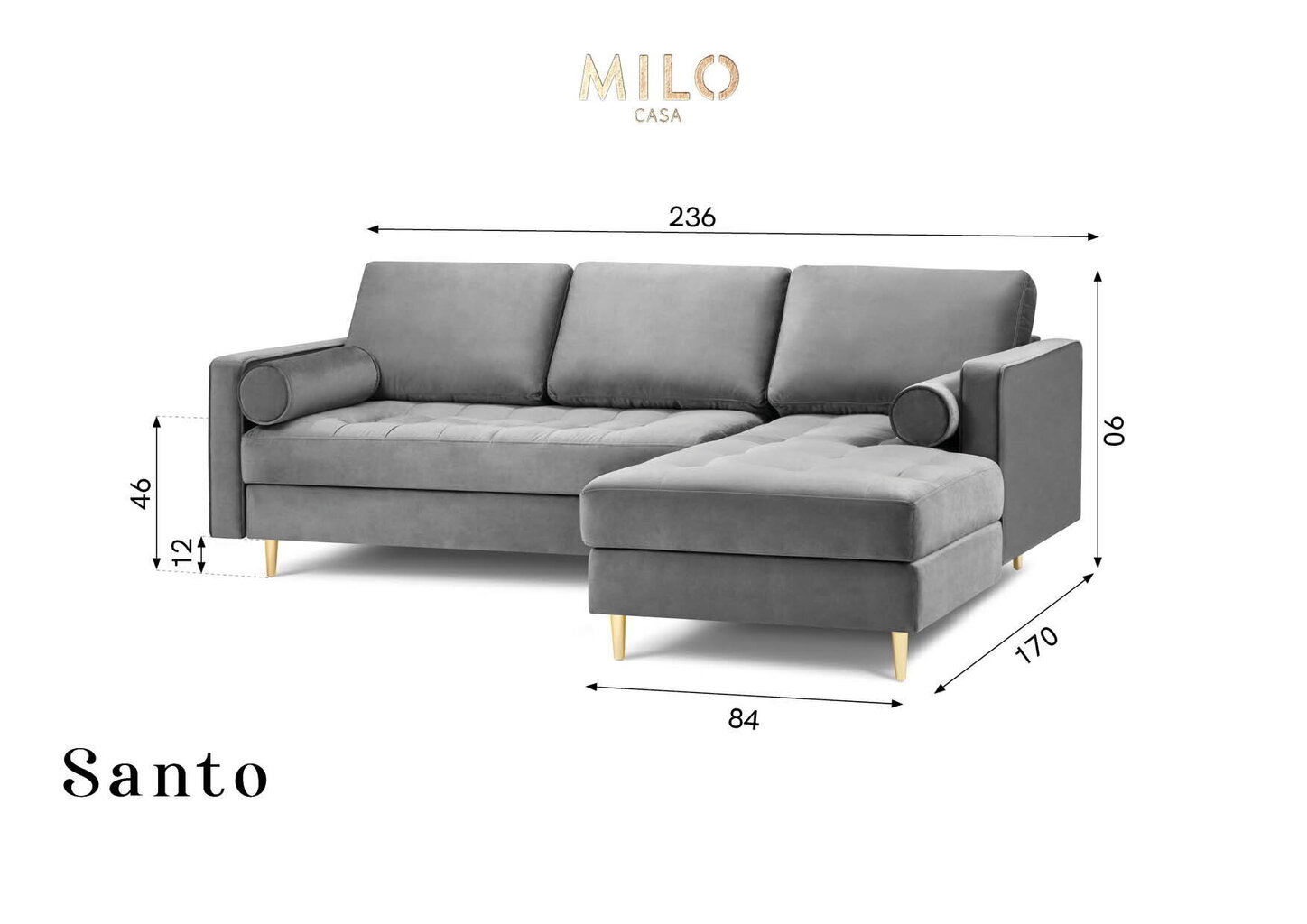 Pehme nurgadiivan Milo Casa Santo 4S-V, roosa цена и информация | Nurgadiivanid ja nurgadiivanvoodid | hansapost.ee