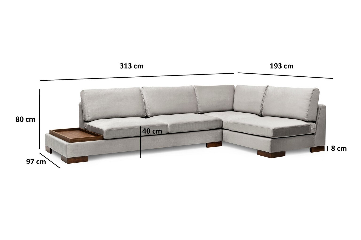 Pehme nurgadiivan Kalune Design Tulip, helehall hind ja info | Nurgadiivanid ja nurgadiivanvoodid | hansapost.ee