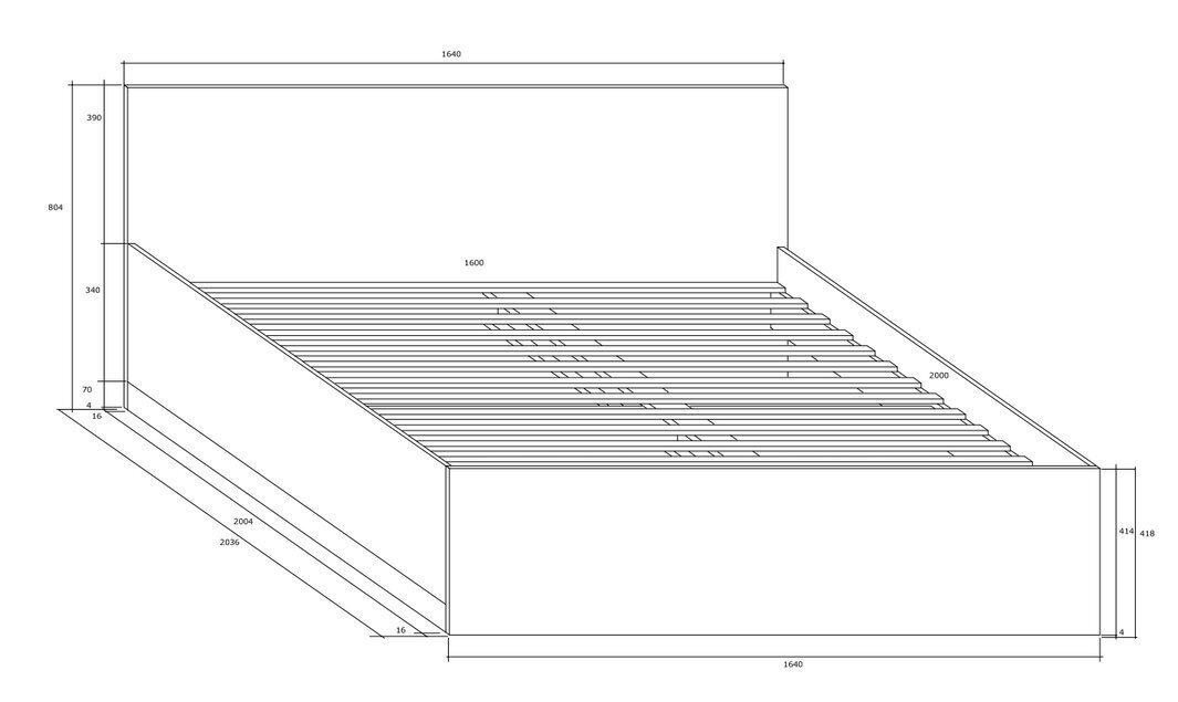 Voodi Maximus 160X200 cm, pruun/valge hind ja info | Voodid | hansapost.ee