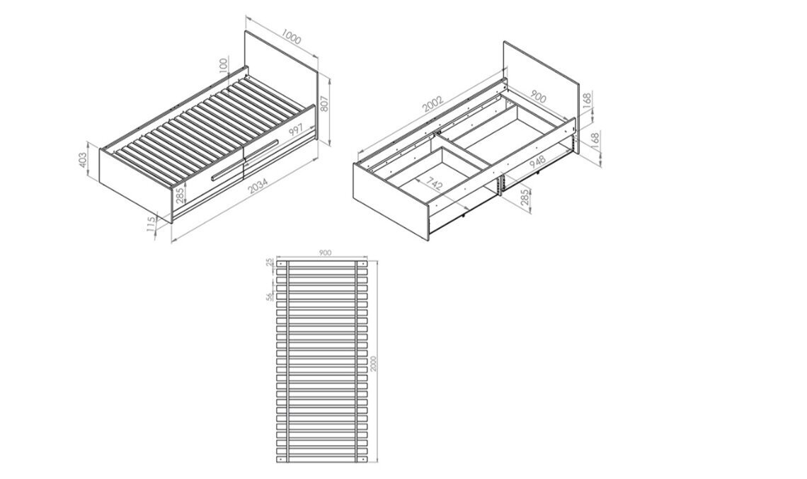 Voodi Blanco 16, 90X200 cm, valge hind ja info | Voodid | hansapost.ee