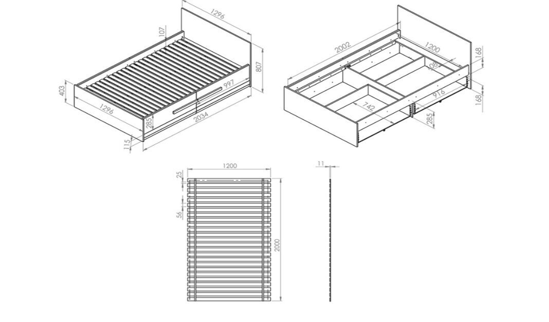 Voodi Blanco 17, 120X200 cm, valge hind ja info | Voodid | hansapost.ee