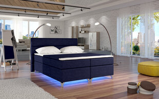 Кровать Amadeo с LED подсветкой, 140x200 см, гобелен, темно-синяя цена и информация | Кровати | hansapost.ee