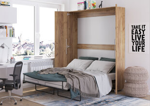 Откидная кровать Meblocross Teddy 160, 160x200 см, светло-коричневая цена и информация | Кровати | hansapost.ee